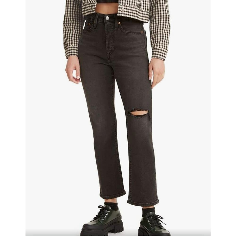 Levi's Women's Wedgie Straight Jeans, Cut and Dry - Black, Size 26x28